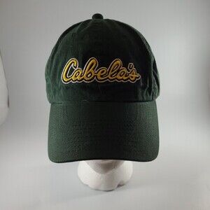 Cabelas Hat Cap Strap Back Mens Green Adjustable Outdoor Hunting Fishing Logo